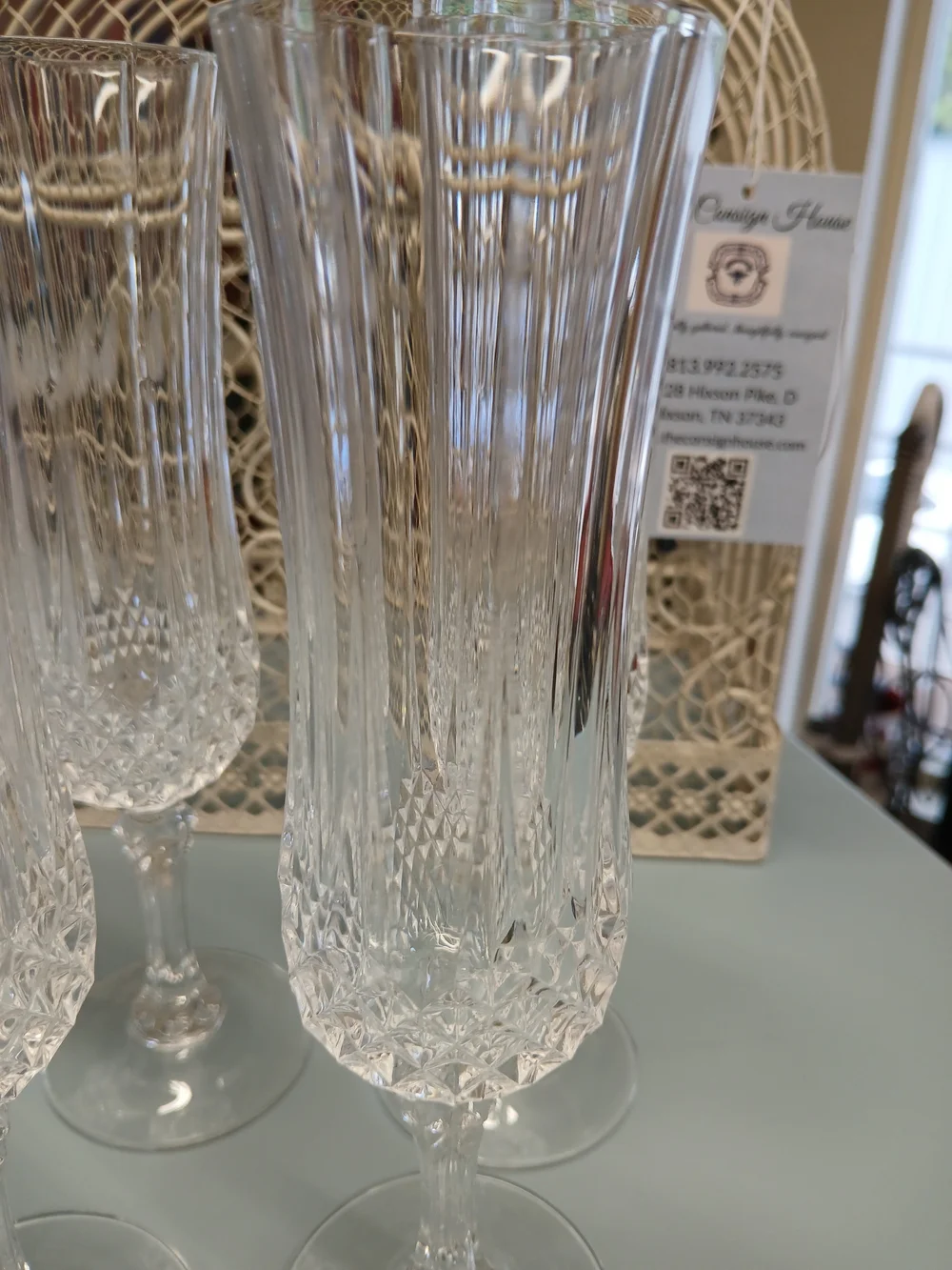 Vintage Crystal Fluted Champagne Flutes – Clear (Set of 6)
